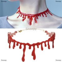 Snoopy ฮาโลวีนปาร์ตี้ชุดลูกพังก์ร็อค deathrock เลือด Red Stitch Choker สร้อยคอ