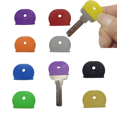 New Fashion 8 pcs Rubber Key Caps Half Round Multicolor Soft Key Locks Keys Cap Key Covers Topper Keyring 8 colors