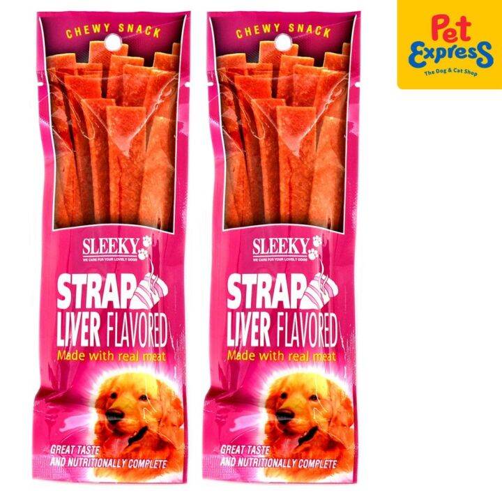 Sleeky Chewy Snack Strap Liver Dog Treats 50g (2 packs) Lazada PH
