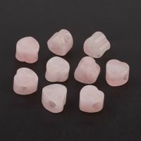 2pc Natural Rose Quartz European Beads Large Hole Beads Heart 13~14x13~14x9~10mm Hole: 5.5~6mm