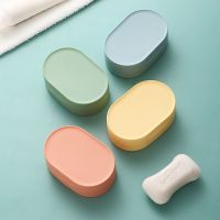 Round Travel Soap Holder Travel Storage Box Portable Soap Dishes Tray with Lid Waterproof Sealed Soap Container Bathroom Gadgets Soap Dishes