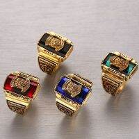 {BUSA Fashion Accessories} แฟชั่น Charm Mens Domineering Tiger Head Multicolor Zircon แหวนบุรุษเครื่องประดับ Gift