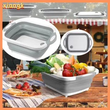 2 in 1 Kitchen Foldable Chopping Board Creative Non-slip Folding Cutting  Board Camping Antibacteria Chopping Board Cooking Mat