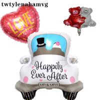 White New  High Quality Toy MRS Happy Ever After Wedding Balloon LOVE RING Foil Ball Valentines Day Rose Decoration Helium Balloons