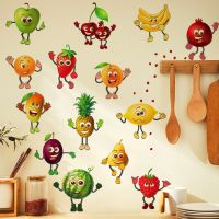 【CW】 Cartoon Fruits Wall Stickers Refrigerator Mural Room Cupboard Decoration Wallpaper Decals