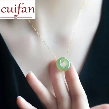  2023 New Hetian Pendant Jade Donut Clavicle Necklace