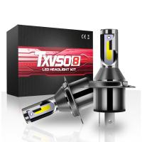 [ANYA Auto Parts] TXVSO8 H4อเนกประสงค์ไฟหน้าแอลอีดีสำหรับรถมินิ12V 6000K หลอดไฟ26000LM 9003/HB2 Hi/Lo หลอดไฟไดโอดสว่าง110W