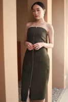 Signature Skirt กระโปรงสอบซิปหน้า สี OLIVE