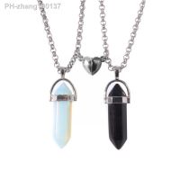 Love Magnetic Buckle Necklace Natural Hexagonal Pillar Valentine 39;s Couple Necklace Day Combination Present Stone B2T8