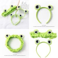 【CW】 Wide-brimmed Frog Makeup Headbands Woman Elastic Hairbands for Hair Hoops Bands Washing Accessories