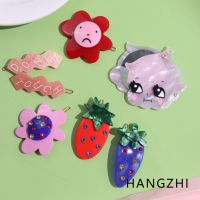 ✤ HANGZHI Summer Fun Colorful Side Clip Cute Cartoon Flower Strawberry Bangs Clip Daily Personality Hair Accessories for Women New