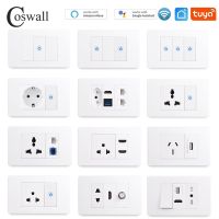 ₪❍ↂ PC Panel Wall US / AU / Thailand / Universal Socket WIFI Tuya Smart Switch TV Internet Jack USB Charger Connector DIY Module