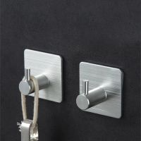 【YF】 Self Adhesive Wall Hook Towel For Bathroom Stainless Steel Coat Rustproof Hanger Kitchen Accessories