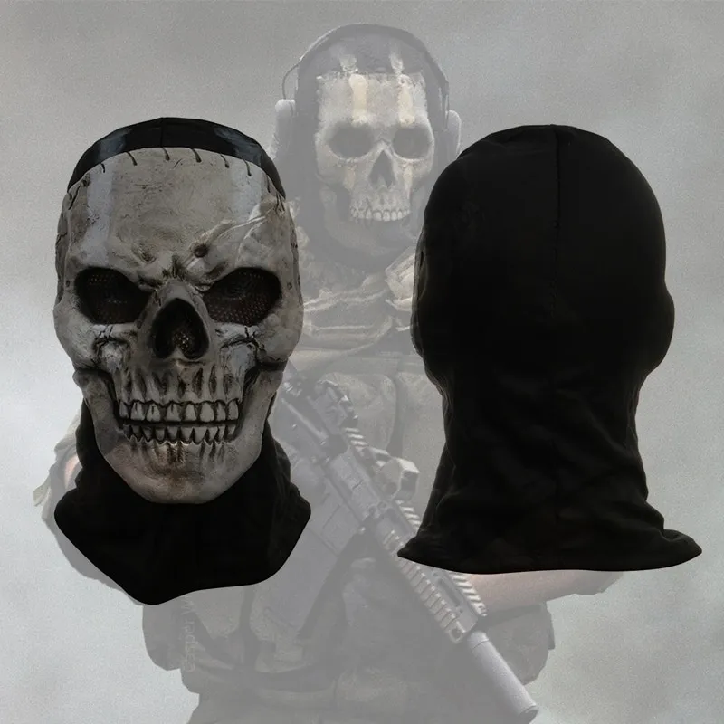 MWII Ghost Mask 2022 COD Cosplay Airsoft Tactical Skull Full Mask