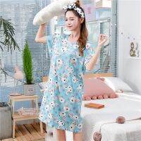 Sanderala Women Cartoon Sleepwear Print Dress Sexy Lingerie Milk Silk Cute Animal Nightgrown Strap Thin Female Nighty Underwear