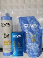 ชุด set 3 ชิ้น สุดคุ้มผลิตภัณฑ์แชมพูสระผมDIVA/ทรีทเม้นท์นวดผมDIVA/อาแกนออยใส่หลังสระผมDIVA