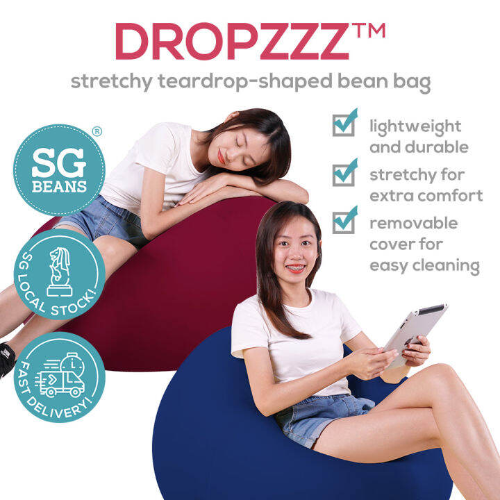 Dropzzz Spandex Bean Bag Stretchy Bean Bag Chair Soft Comfortable