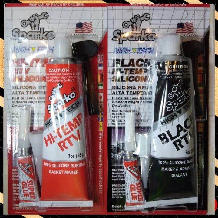Sparko HiTemp Rubber Silicone Gasket Maker RTV BLACK RED 85g Lazada PH