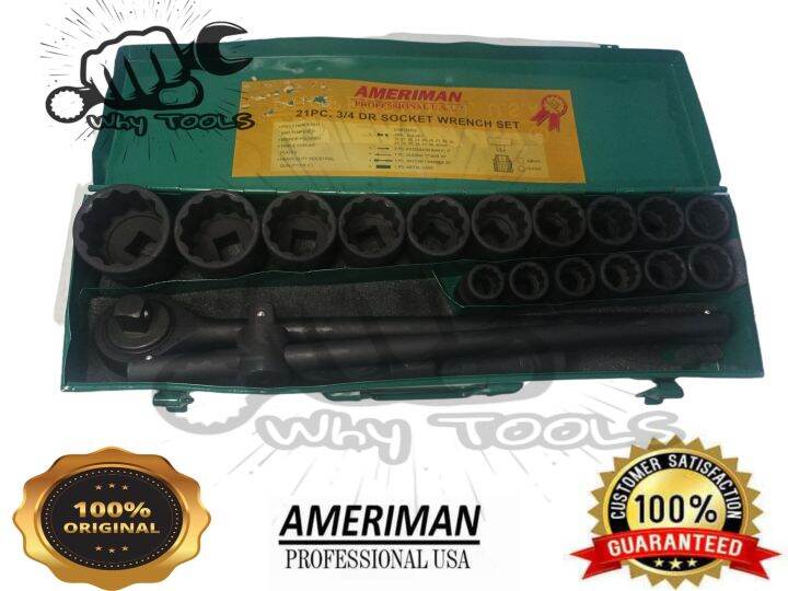 AMERIMAN 21PCS 3/4 DRIVE HEAVY DUTY SOCKET WRENCH FLOWER SET Lazada PH
