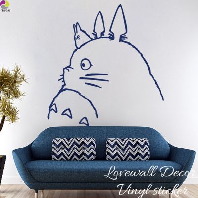 Cartoon My Neighbor Totoro Wall Sticker Kids Room Spirited Away Chihiro &amp; Haku cat Animal Decal Living Room Vinyl  Decor Art