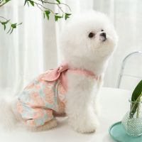 Summer Dog Clothes Puppy Dress Bowknot Suspenders Chihuahua Yorkshire Fashionable Cute Pet Clothing Dog Skirt Dresses