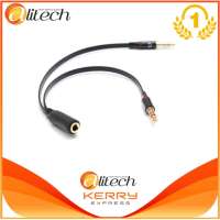 Wellcore/oem AUX Audio Mic Splitter Cable Earphone Headphone Adapter 1 Female To 2 Male 3.5mm