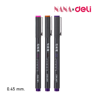 Deli ปากกาหัวเข็ม 9สี 0.45 มม. ปากกาสีหมึกน้ำ ปากกาสี ชุดปากกาสีหัวเข็ม pigment liner อุปกรณ์การเรียน เครื่องเขียน Nana Stationary