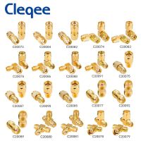 Cleqee 1PC SMA To SMA Male Female Gold Plated RP SMA To SMA Male RPSMA Connector RF Adapter Straight Bent L/T Type