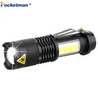 Powerful Q5 COB LED Flashlight Mini Flashlight Pocket Emergency Light Waterproof Torch Zoomable Flashlight with 4 Modes