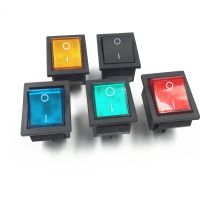 Latching Rocker Switch Power Switch I/O 4 Pins With Light 16A 250VAC 20A 125VAC KCD4 DPST Red Yellow Green Blue Black Boat