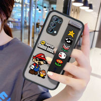 UCUC เคสโทรศัพท์เคสสำหรับOPPO Reno 5 5G (มีสายรัดข้อมือ) กันกระแทกFrostedกลับการ์ตูนSuper Mario Brosเกมเคสใส่โทรศัพท์Soft Edge Fullฝาครอบเลนส์ป้องกันเลนส์โทรศัพท์บางเฉียบเคสโทรศัพท์