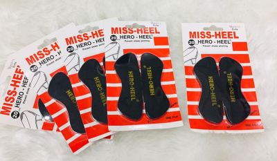 แผ่นเสริมแก้รองเท้าหลวม แผ่นกันรองเท้ากัด MISS-HEEL  ขนาดหนา 3.0 มม. สำหรับติดรองเท้าหลวมไม่เกิน ½ เบอร์ ราคา 20 บาท