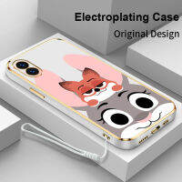 เคสโทรศัพท์ใหม่เคลือบด้วยไฟฟ้ารูปจิ้งจอกสี่เหลี่ยมไม่มีอะไร Phone1ปกป้องกล้องฝาครอบหลังซิลิโคนป้องกันเลนส์แบบบางพิเศษฝาครอบกันน้ำ