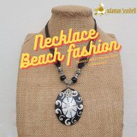 Andaman seashell สร้อยคอเครื่องประดับ Necklace Beach fashionจากลูกปัด จี้จากเปลือกหอยแท้ทรงรี 1-17