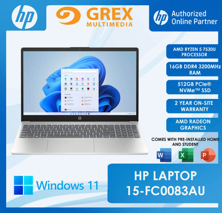 HP 15FC0082AU / 15FC0083AU LAPTOP (RYZEN 5 7530U,16GB,512GB SSD,15.6