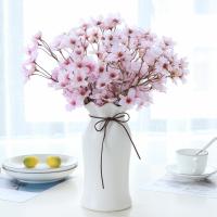 【DT】 hot  Artificial Flower Fade Resistant No Watering Simulation Flower Non-withered Artificial Cherry Blossom Faux Silk Flower Wedding