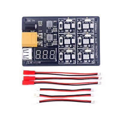 RC 3.7V 1S 6 In 1 RC Lipo Lihv Battery Charger Board For Tiny 6 7 QX65 Mobula7 Mobula 6 Quadcopter Aircraft FPV Racing Drone Toy