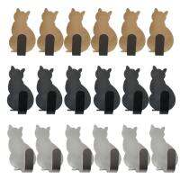 Cat Hooks for Wall 6pcs Decorative Metal Black Cat Adhesive Hooks Adhesive Hooks Wall Mounted Hooks Decoration Shower Hooks for Bathroom wonderful