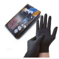 ถุงมือไนไตรสีดำ Super Black ( Black Nitrile Rubber Gloves )