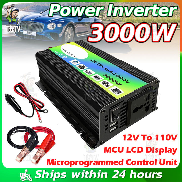Peaks Power 3000W DC 12V To AC 110/220V Portable Car Power