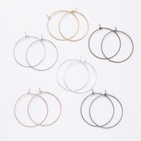 50pcs Stainless Steel Earrings Big Circle Gold Silver Plated Hoops Ear Wire Hoops for DIY Jewelry Findings Making 20 25 30 35mm