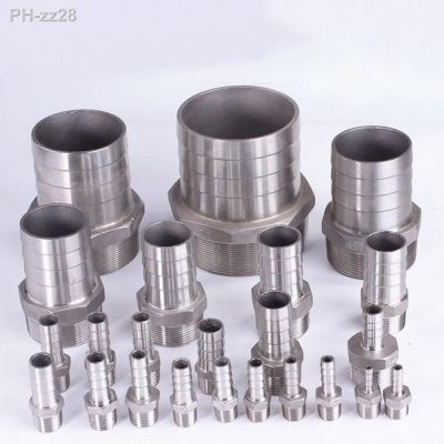 ❍▩✾ 1/8 1/4 3/8 1/2 3/4 1 BSPT Male 6 8 10 12 13 15 16 19 20 25 32mm Hose Barb Connector 304 Stainless Steel Hosetail Coupler