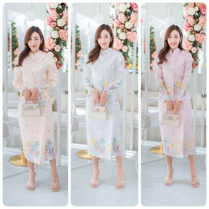 s-xl-เซทชุดไทย-งานป้าย-ananya-ชุดจิตรลดา-ชุดผ้าไทยไปงาน-ชุดไปงานบวช-ผญ-ชุดไทยไปงานแต่ง-ชุดเจ้าสาว-ชุดผ้าถุงไปงาน-ชุดผ้าไหมไปงาน-ชุดผ้าไทย