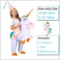 Kids Child Inflatable Unicorn Costumes Animal Mascot Anime Halloween Christmas Purim Party Cosplay Costume Girls Boys Dress Suit