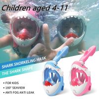 Kids Swimming Equipment Snokeling Support Goggles Full Face Diving Mask Swim and Snorkel 4~11 Years Childrens Masks