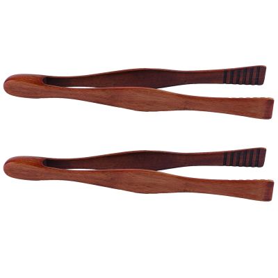 2 Pcs BBQ Tools 26.5cm Wooden Health and Environmental Protection Grilled Food Clip Barbecue Outdoor Tongs