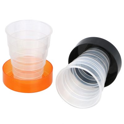【CW】♣  Collapsible Cup Telescopic Plastic Folding Cups with Lid Retractable Glass for Outdoor Camping Drink