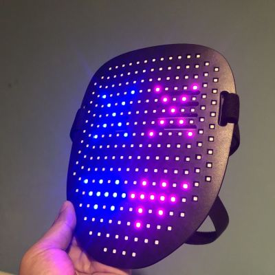 Media Dance Mask ปาร์ตี้ฮาโลวีนแบบโฮมเมดเปลี่ยนใบหน้าเหมาะสําหรับการควบคุมท่าทางหน้ากากเรืองแสง LED ใหม่