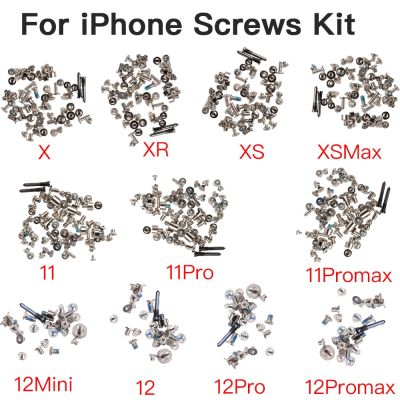 ชุดสกรูด้านในครบชุดสําหรับ iPhone 7 8 Plus X XR XS 11 12 Pro Mini Max พร้อมการเปลี่ยนสกรูด้านล่าง