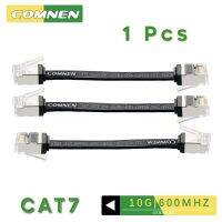 COMNEN 1ชิ้น0.2-1.5เมตรแมว7 RJ45สายสั้นแบนสายแพทช์อีเทอร์เน็ตแลน STP RJ45 Lan สำหรับแล็ปท็อป PS 4 RJ 45